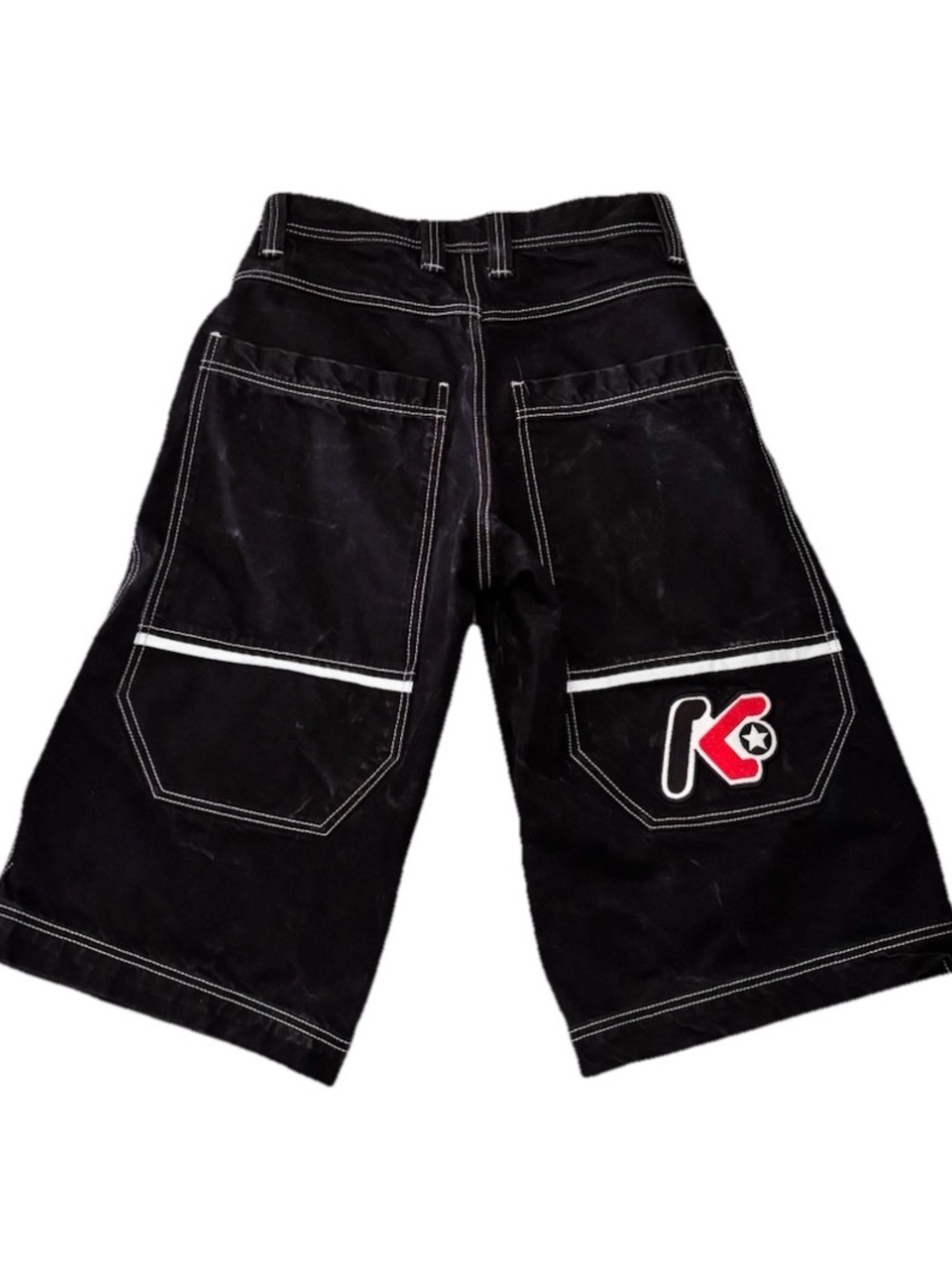 Kik Wear Reflektor Skater Streetwear Jorts Unisex Black Size 30